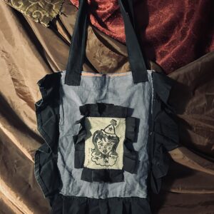 Blue Clown Ruffle Tote Bag
