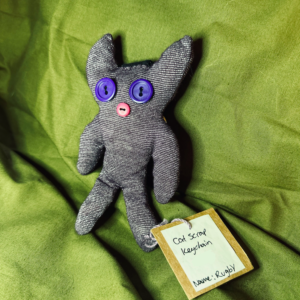 Purple Scrap Cat keychain