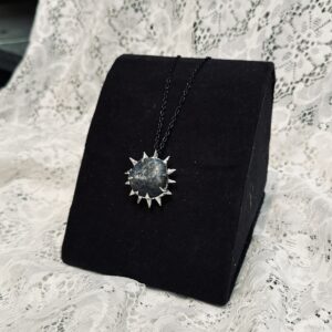 Silver Solder Blue Dyed Agot Necklace