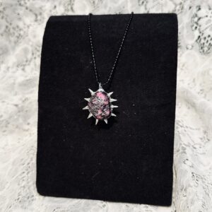 Silver Solder pink Dyed Agot Necklace